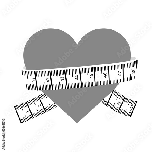 measuring tape and cartoon heart  icon image vector illustration design 