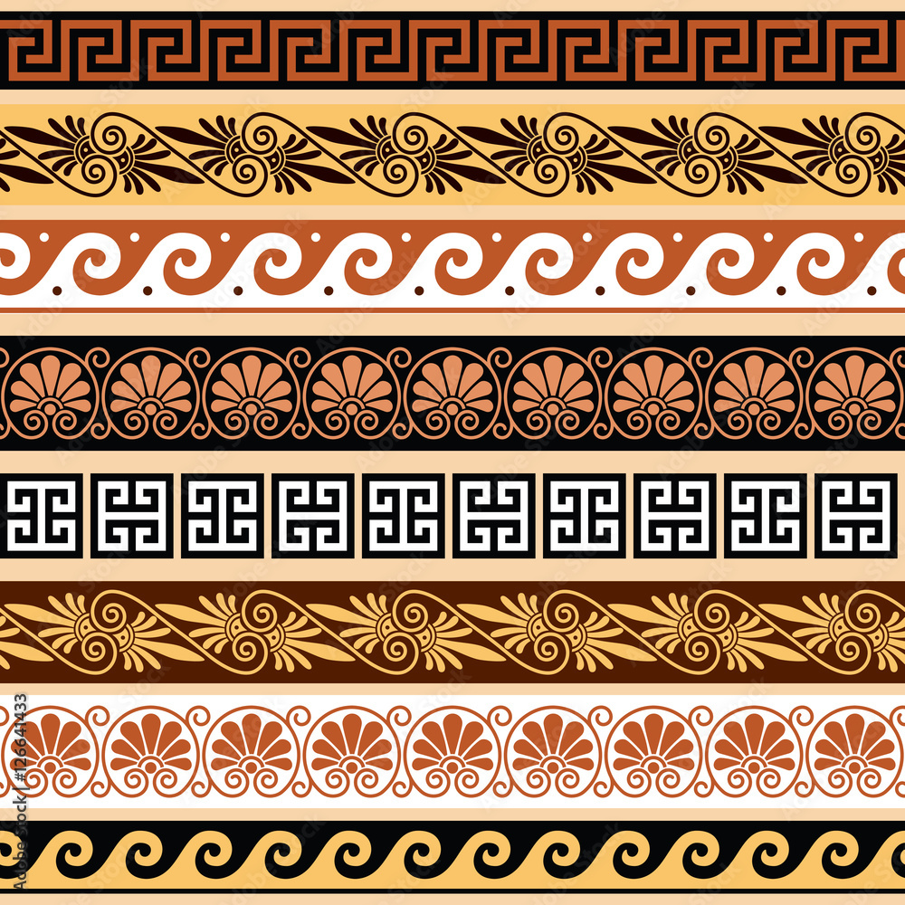 Ancient Greek pattern - seamless set of antique borders from Greece 