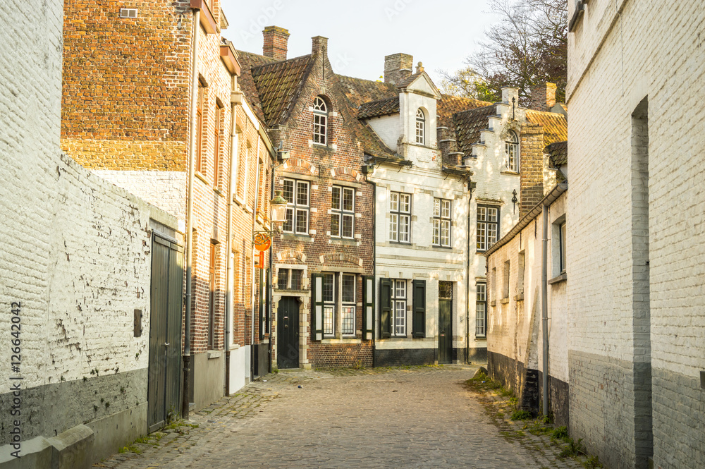 lonely street of brugges, belgium