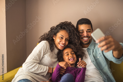 Happy family selfie
