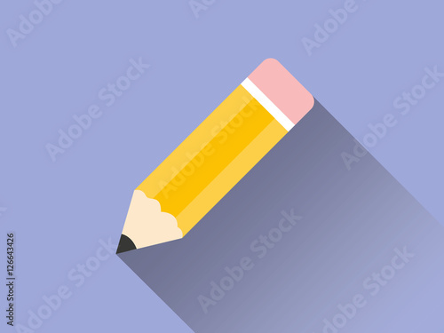 Pencil Flat Design vector icon photo