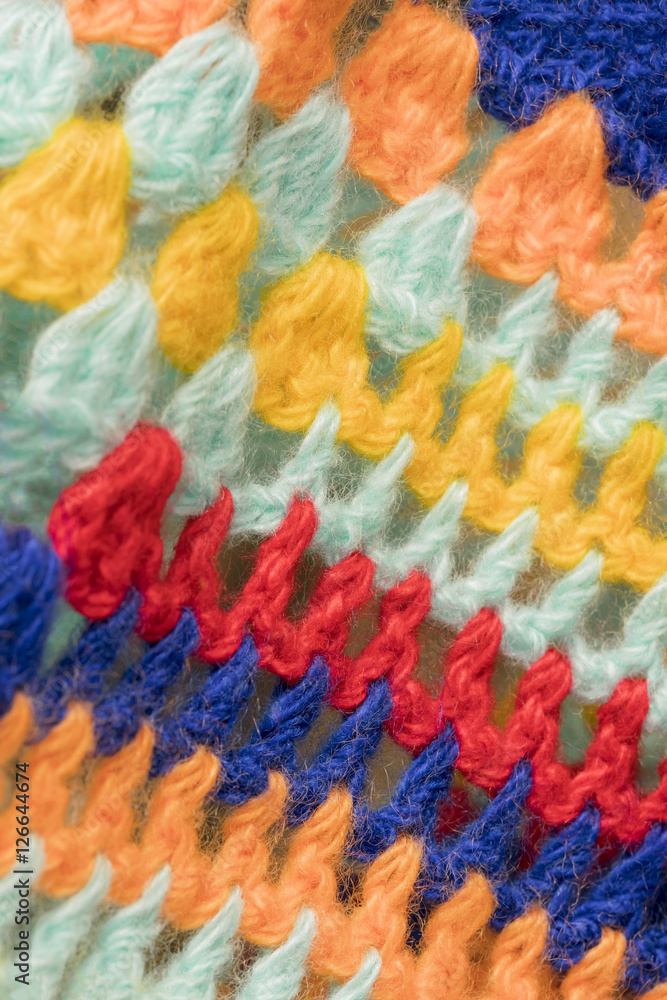 Embroidery with colorful threads, background