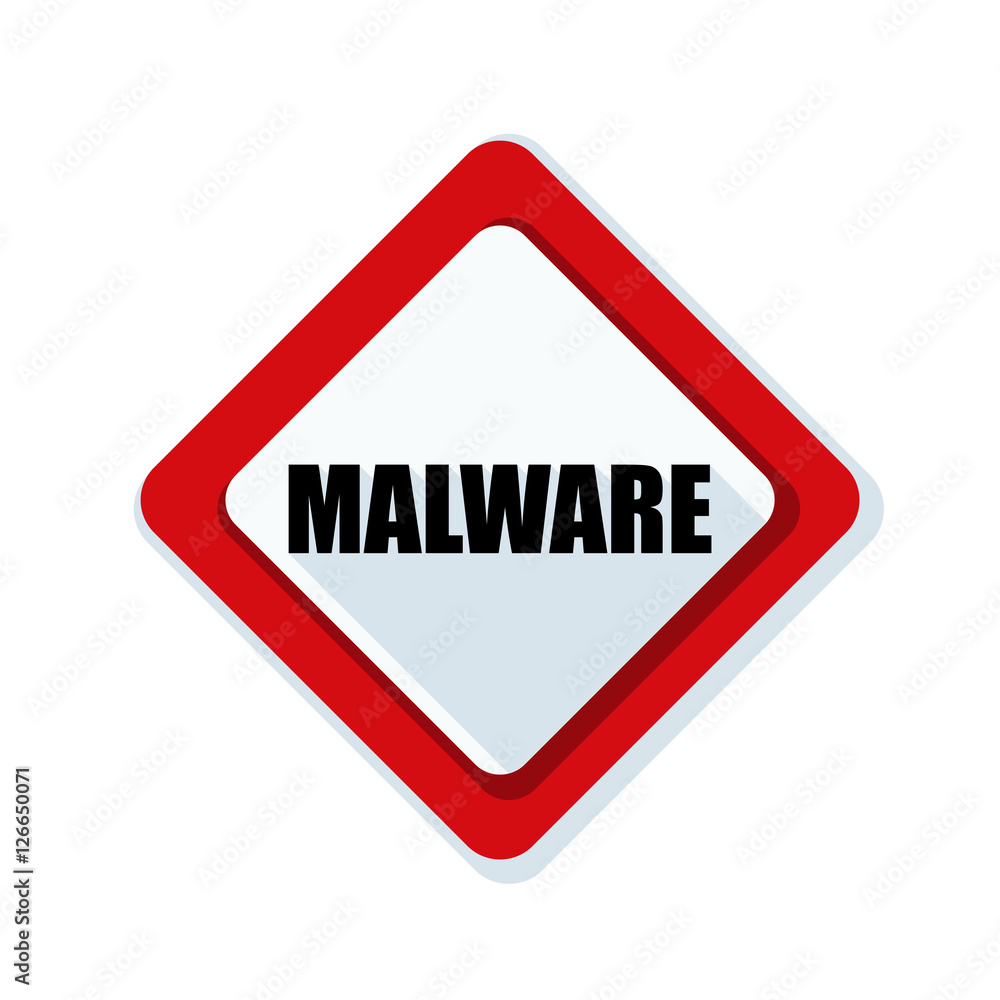 Malware Attention Hazard sign Malware Attention Hazard sign