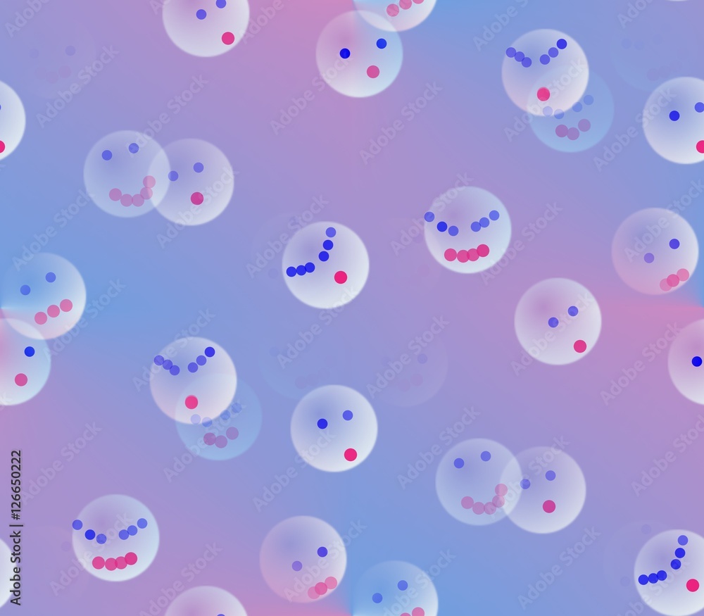 background on blue and pink background balls look, smile and make faces
