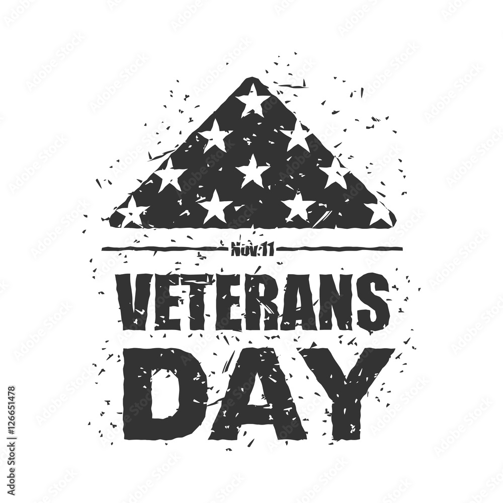 Obraz Veterans Day in USA. Flag America folded in triangle symbol of m