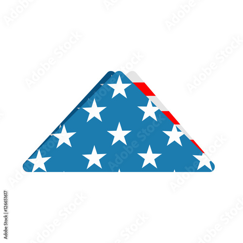 Folded US flag triangle symbol of mourning. National symbol of U