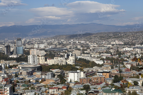 Wallpaper Mural Tbilisi city center aerial view from the mountain Mtazminda, Tbilisi Georgia Torontodigital.ca