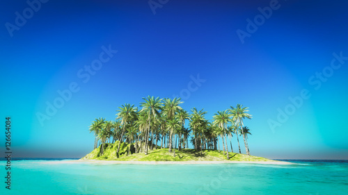 tropical island 3d rendering 