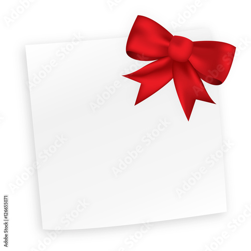Haftnotiz mit roter Schleife