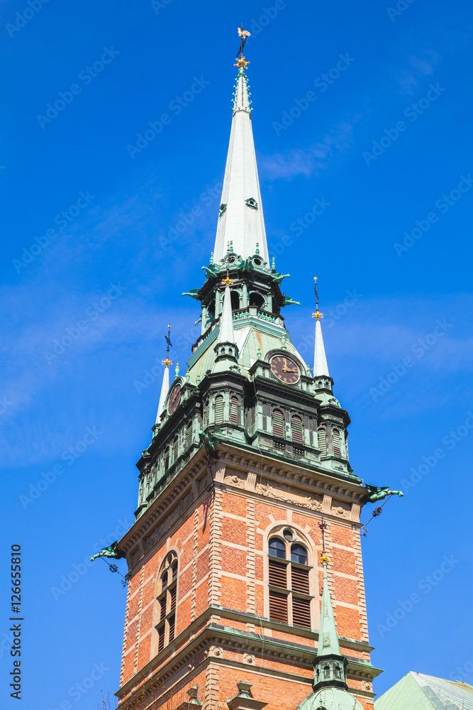 Obraz premium Spire of The German Church, Stockholm