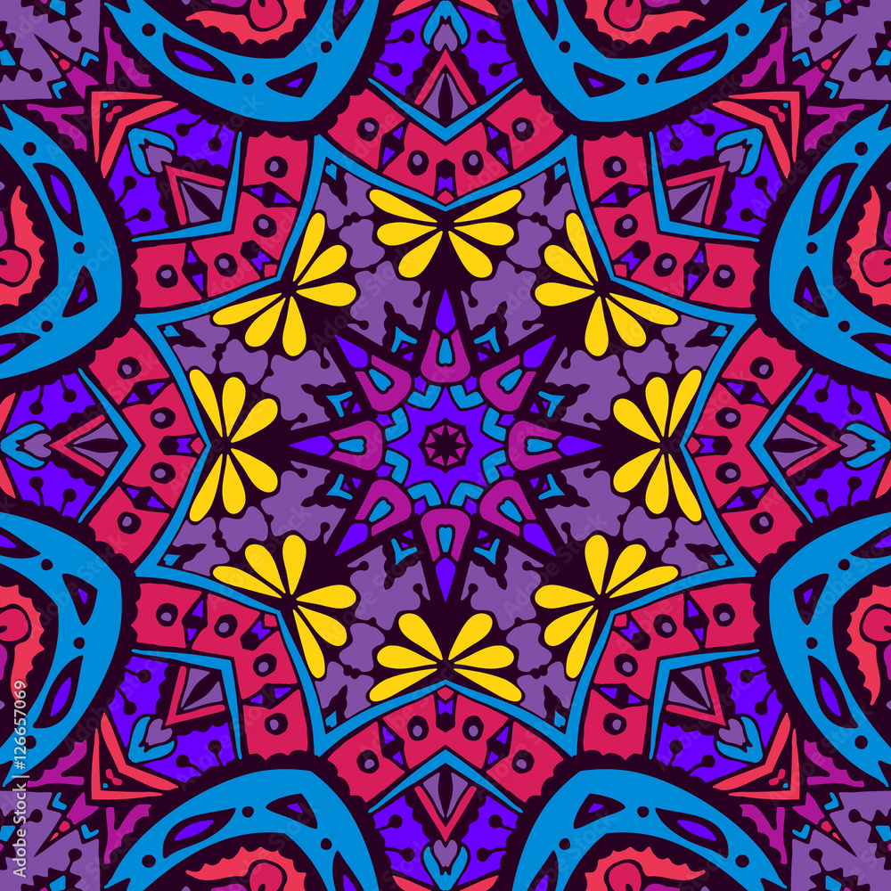 Tribal abstract floral mandala seamless pattern Tribal abstract floral mandala seamless pattern