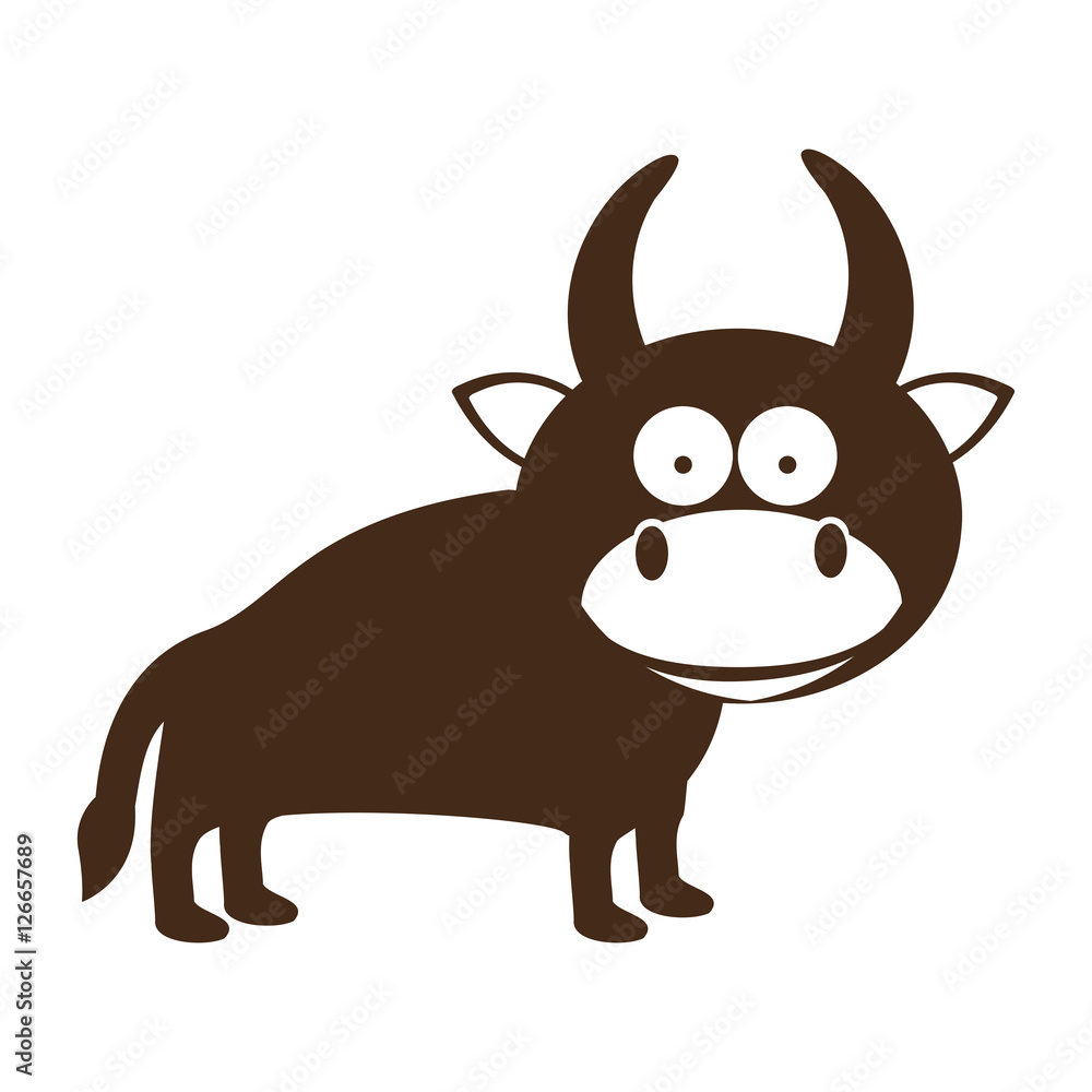 bull animal cartoon icon image vector illustration design bull animal cartoon icon image vector illustration design