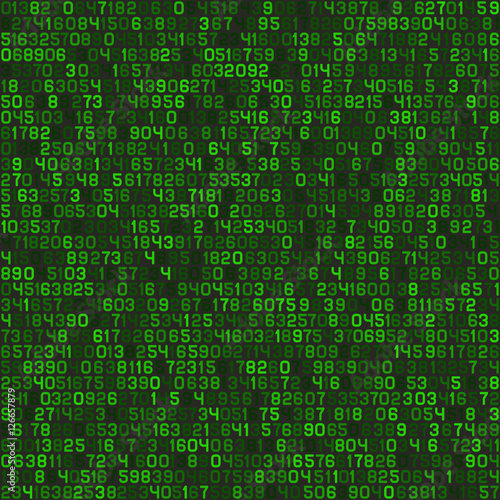 Seamless Green Decimal Computer Code Background Wallpaper. Vector © Sergei Sizkov
