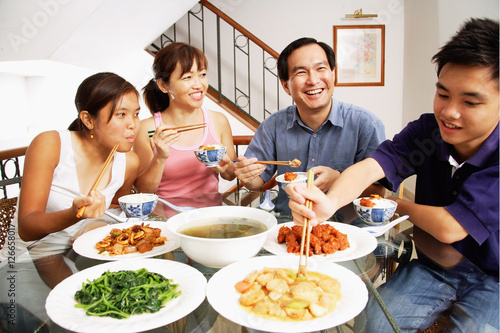 Family eating at home