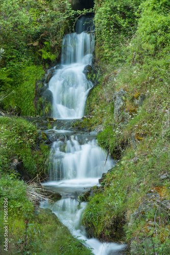 Natural waterfall in the mountains