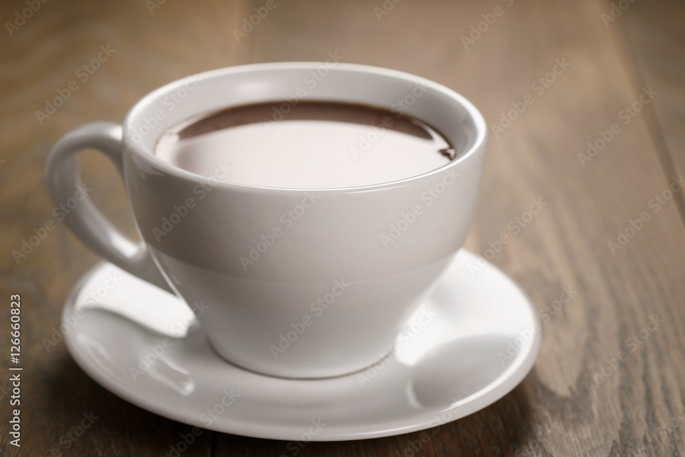 hot chocolate in cappuccino cup