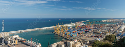 Top view of Barcelona Port - Spain