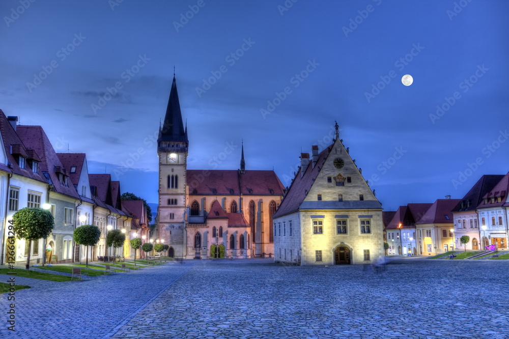 Old town square in Bardejov, Slovakia,HDR