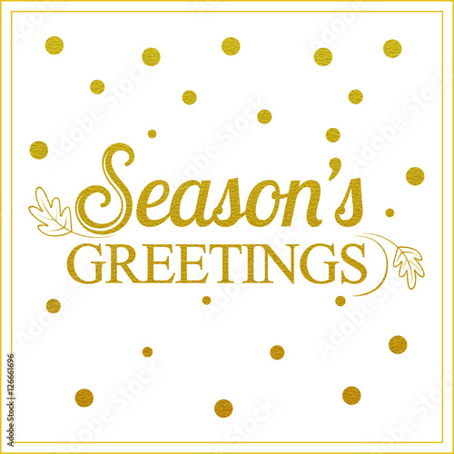 Vector gold seasons greetings card design.Vintage card 