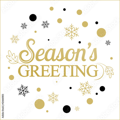 Vector gold seasons greetings card design.Vintage card