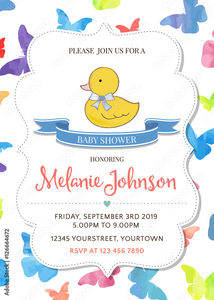 beautiful baby shower template Stock Vector | Adobe Stock