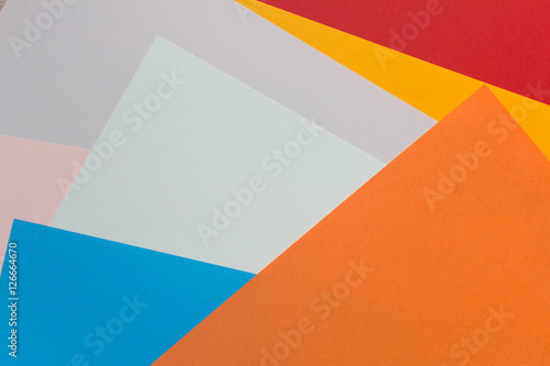 Paper orange, red, yellow, gray, blue,empty space