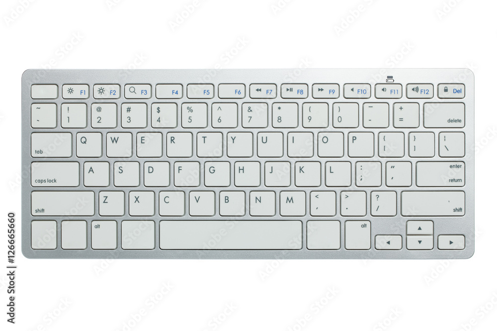 White computer keyboard isolated on white background. White computer keyboard isolated on white background.