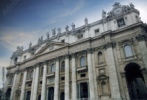 exterior of St Peter Basilica rome italy important traveling lan photo