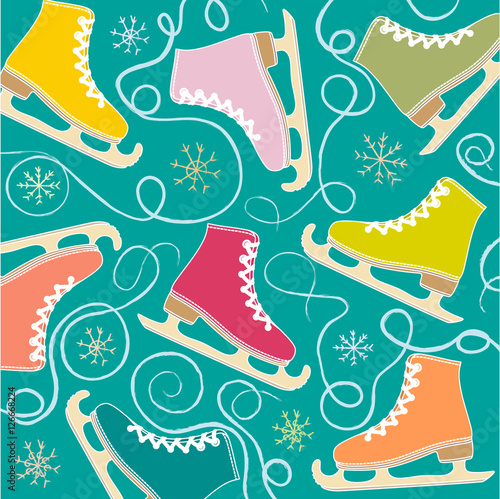 figure skates vector illustration