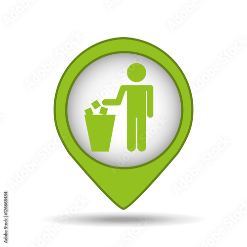 pin garbage trash can recycle icon vector illustration eps 10