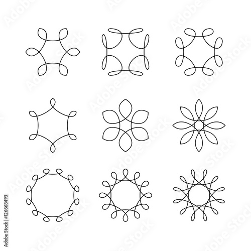 Set of logo templates.  Collection of abstract elements for design. Vector illustration. photo