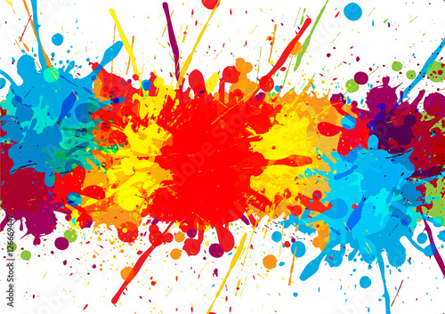 splatter colorful  with paint stains  background, vector abstrac