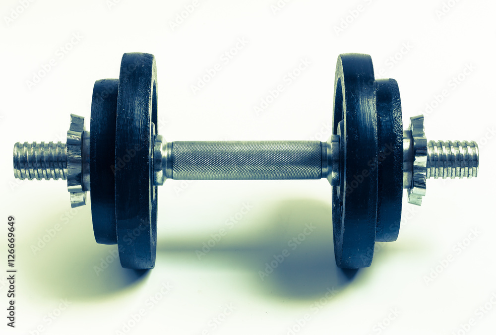 Naklejka premium Kurzhantel mit zwei Gewichten retro optik