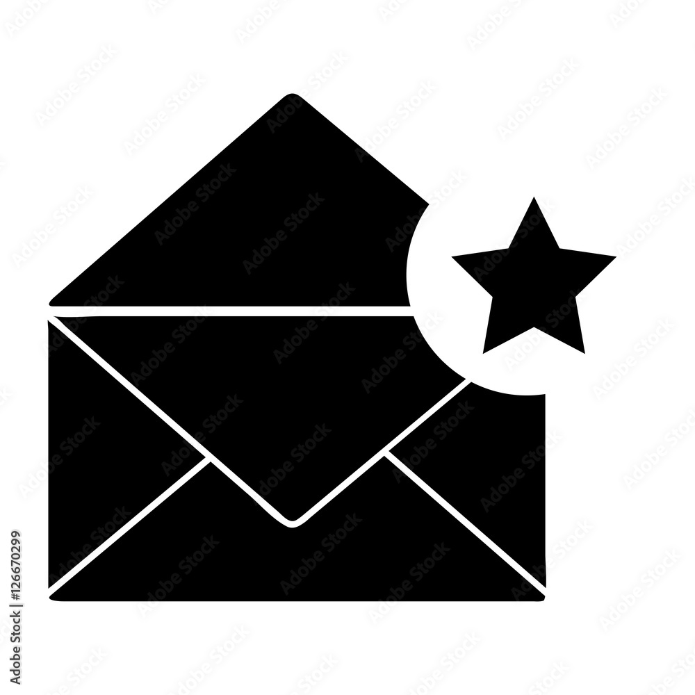 star message envelope icon image vector illustration design 