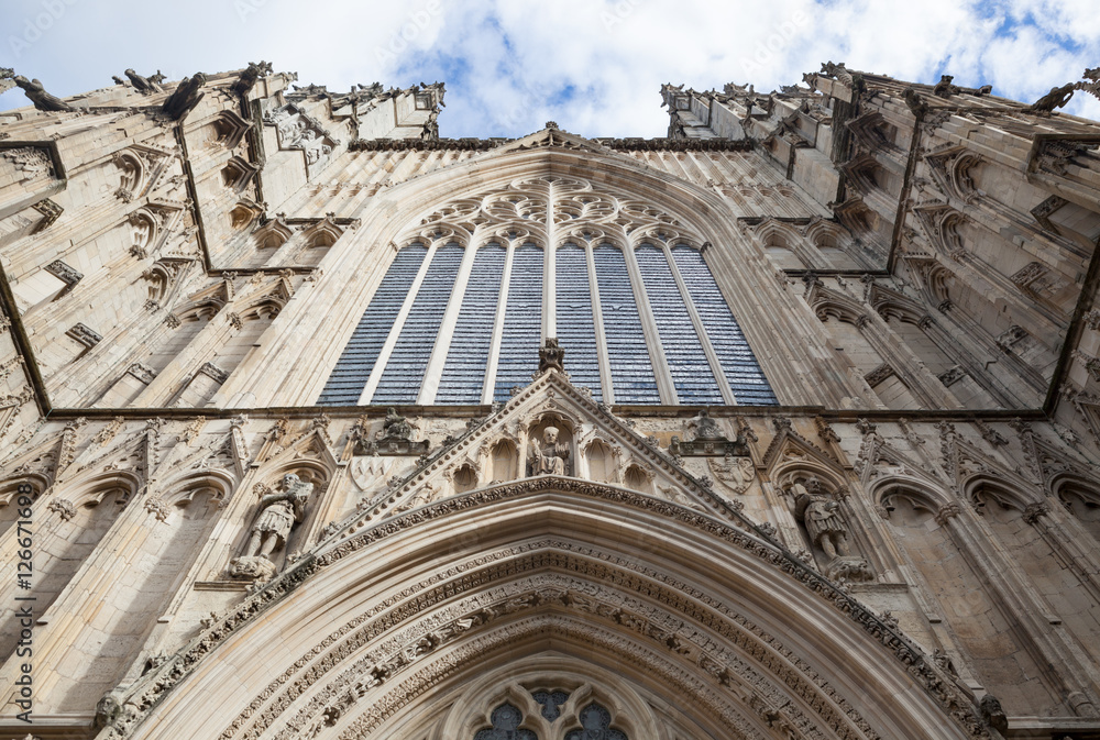 Fototapeta premium A view looking up at York Minster, York, England.