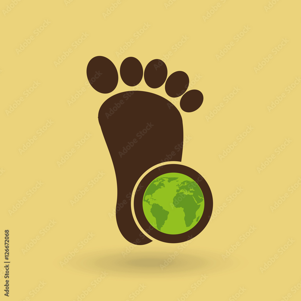 Fototapeta ecology concept with footprint vector illustration eps 10