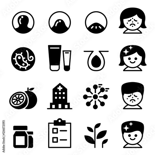 Acne icon set Vector illustration collection