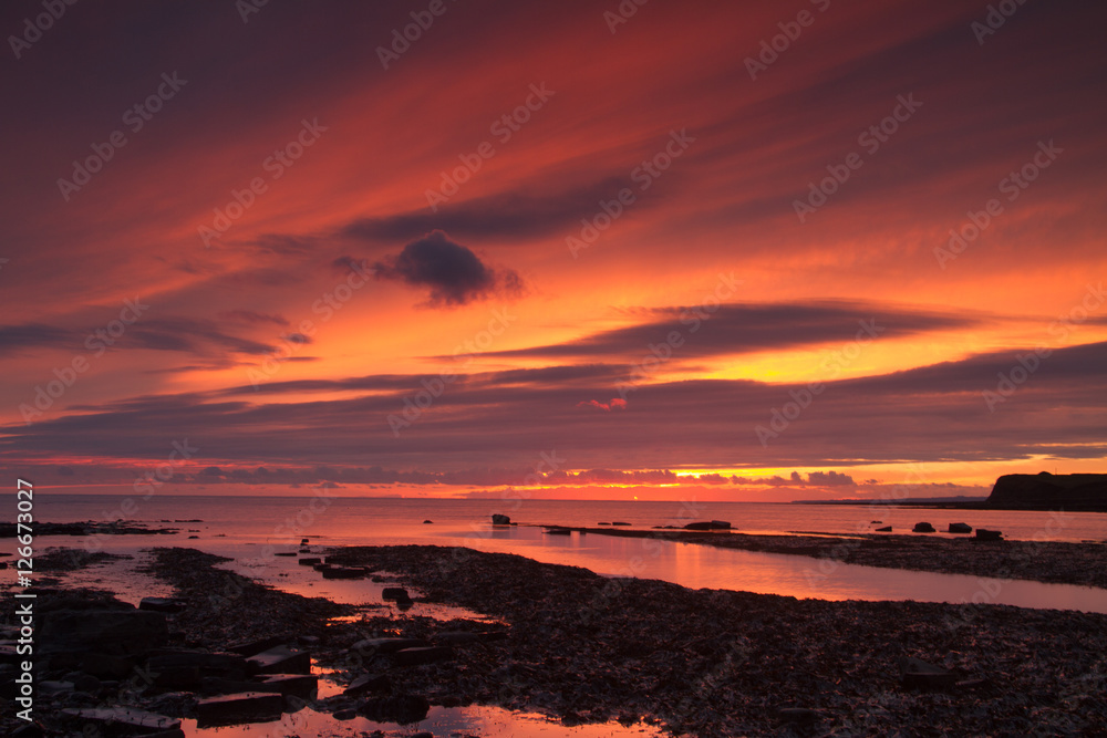 Sunset over Kimmeridge Bay