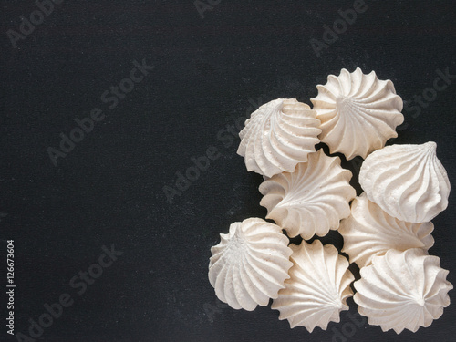Closeup of meringue cookies