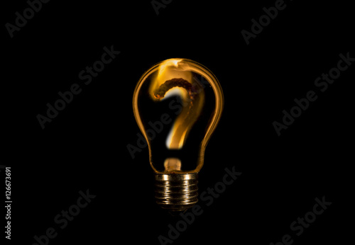 Question mark inside a bulb