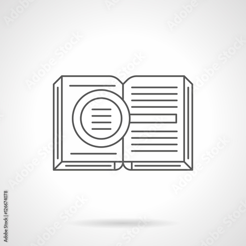 Criminalistics literature flat line vector icon