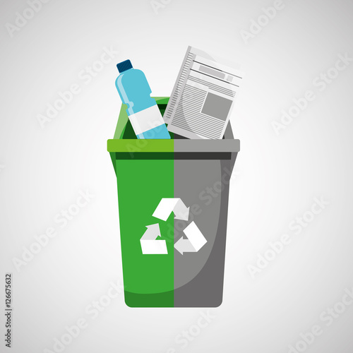 Canvas Print recycling bin garbage selection icon vector illustration eps 10