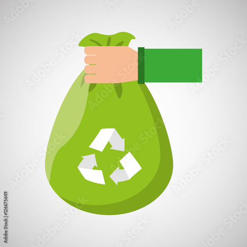 plastic bag recycled hand hold icon vector illustration eps 10