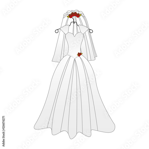 bride gown icon image vector illustration design 