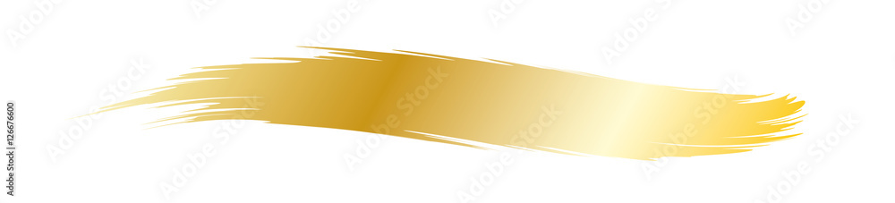 Goldener Strich mit dem Pinsel - Dekoration zur Unterstreichung, Einladung, Karte, Jahrestag, Jubiläum, Glückwunsch, wertig - obrazy, fototapety, plakaty 