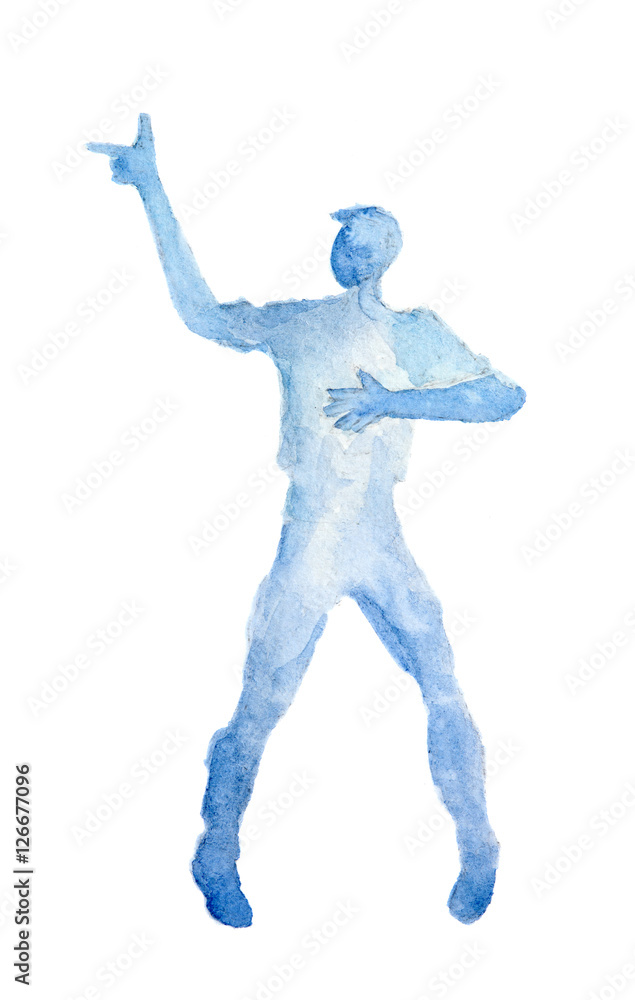 Isolated watercolor dancer. on white background. Dance pose. Healthy lifestyle and getting energy. Isolated watercolor dancer. on white background. Dance pose. Healthy lifestyle and getting energy.