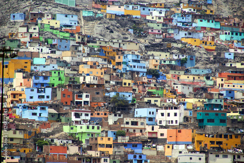 Houses on a steep hillside in Callao, Peru © Sue Clark