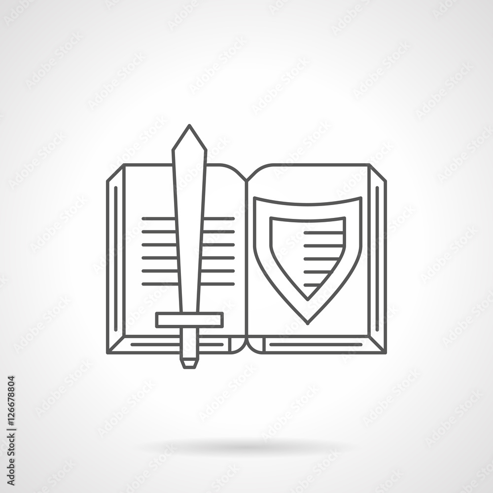 Medieval novel flat line vector icon Medieval novel flat line vector icon