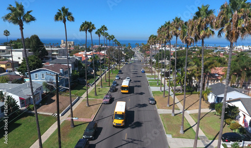 South Redondo Beach Aerial with School Bus