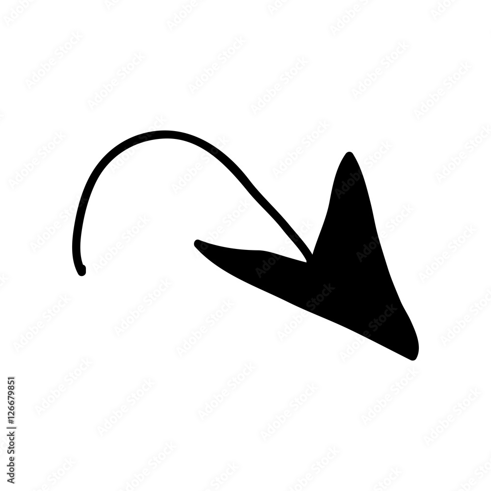 Fototapeta premium scribble arrow icon image vector illustration design 